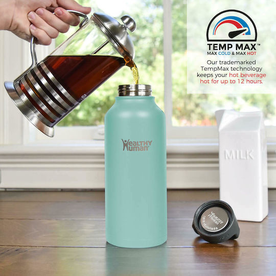 Healthy Human Stein Bottle Stainless Steel Thermos BPA Free 946ml Turquoise