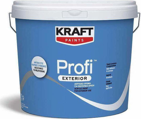 Kraft Profi Exterior Plastic Acrilyc Paint for Exterior Use White 3lt