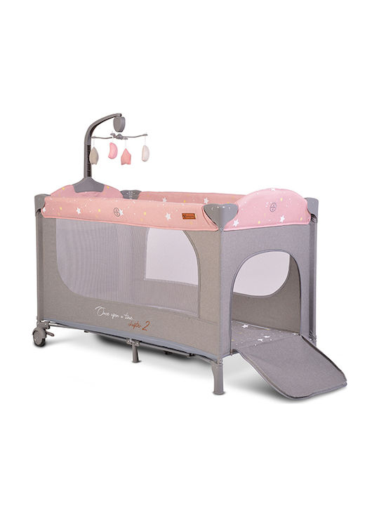 Cangaroo Once Upon A Time Playpen 2 Levels with Mattress Pink 125x62cm