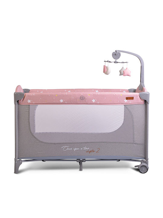 Cangaroo Once Upon A Time Playpen 2 Levels with Mattress Pink 125x62cm