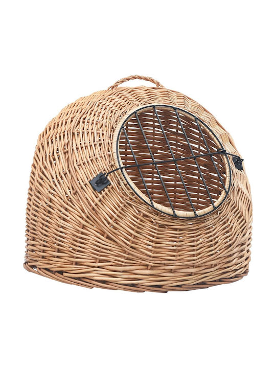 vidaXL Cușcă de transport pisici 45x45x60cm Maro