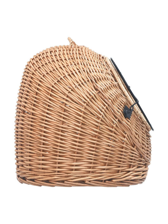 vidaXL Cușcă de transport pisici 45x45x60cm Maro