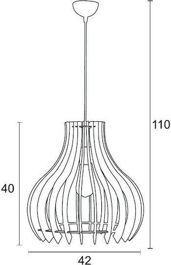 ArkoLight Pendant Light Brown with Socket E27 42x110cm