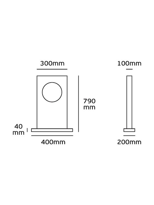 VK Lighting LED Post 6.5W 79x40x20cm VK Lighting LED Post 6.5W 79x40x20cm
