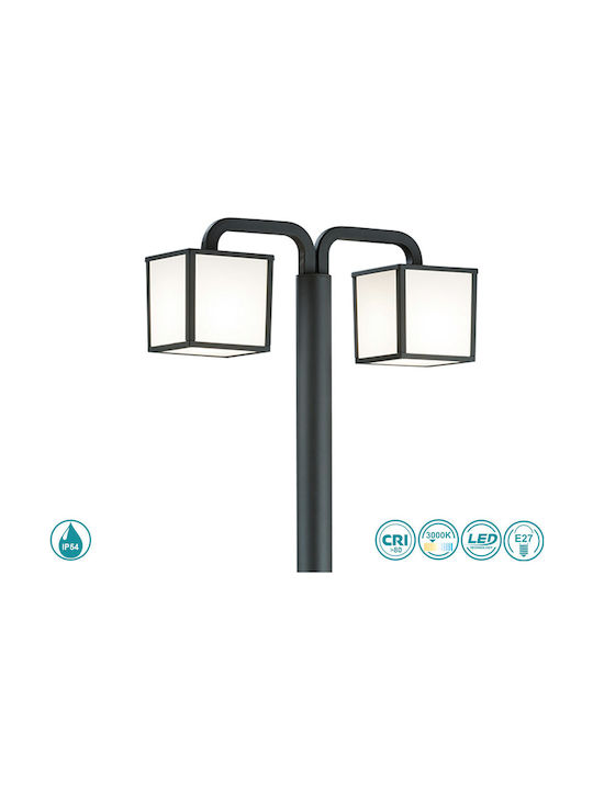 Trio Lighting Cubango Lamp Post Outdoor with Warm White Light for Socket E27 Black