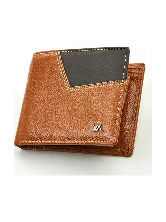 Verde Men's Leather Wallet Tabac Brown