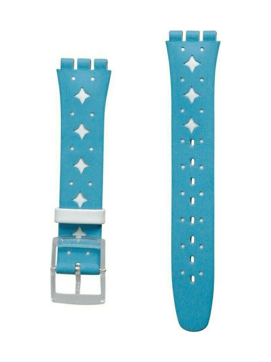 Swatch Hazy Sky Leather Strap Blue 17mm