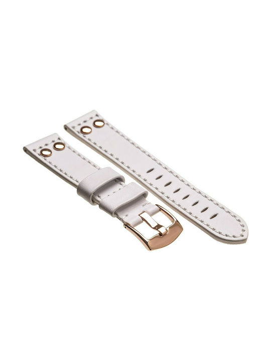 Tzevelion Leather Strap White 20mm