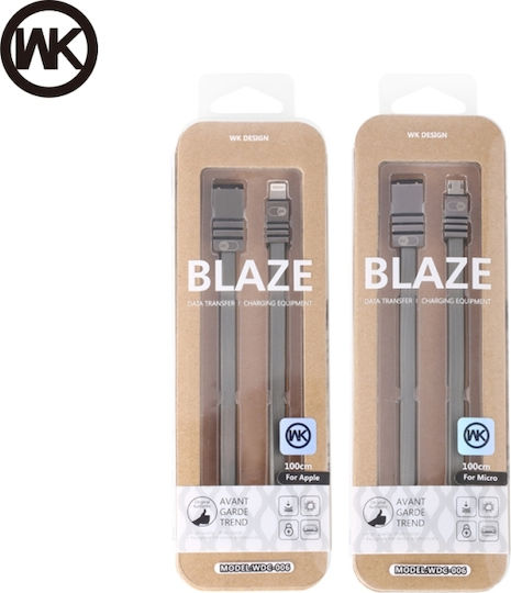 WK BLAZE Flach USB-A zu Lightning Kabel Gold 1m (WDC-006)