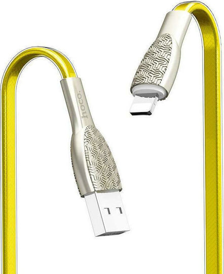 Hoco Braided / Flat USB to Lightning Cable Χρυσό 1.2m (HC-U52LGD)