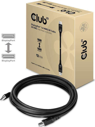 Club3D DisplayPort Cable DisplayPort Male - DisplayPort Male 5m Black (CAC-1061)