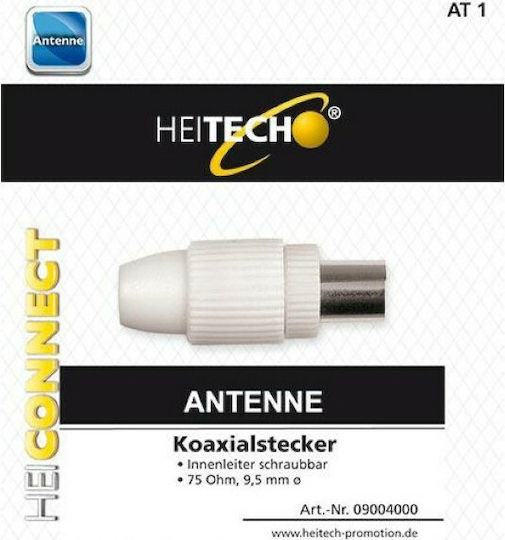Heitech Ștecher Coaxial masculin Alb (09004000)