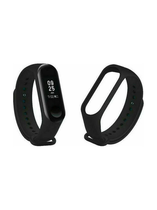 Ancus Λουράκι Σιλικόνης Μαύρο (Mi Band 3/Mi Smart Band 4)