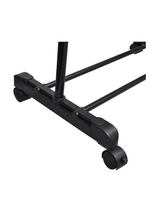 vidaXL Wheeled Floor Garment Rack made of Metal Telescopic Black 150x42x170cm