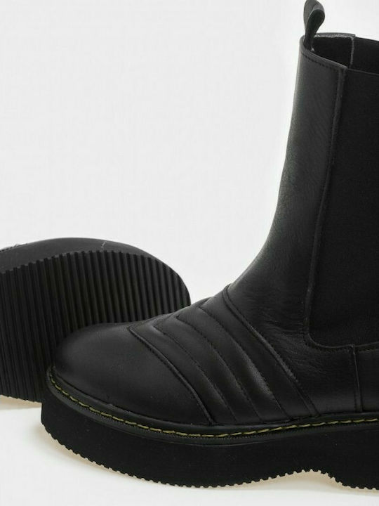 ALESSANDRA PAGGIOTI leather boots with elastic 30755 Black