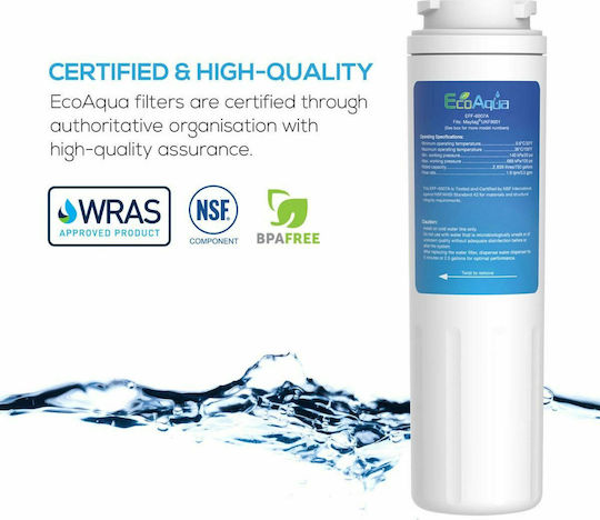 EcoAqua Εξωτερικό Ανταλλακτικό Φίλτρο Νερού Ψυγείου από Συμπαγή Ενεργό Άνθρακα EFF-6007A