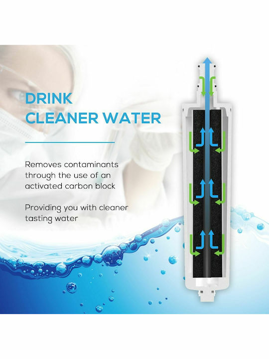 EcoAqua Εξωτερικό Ανταλλακτικό Φίλτρο Νερού Ψυγείου από Συμπαγή Ενεργό Άνθρακα EFF-6002A