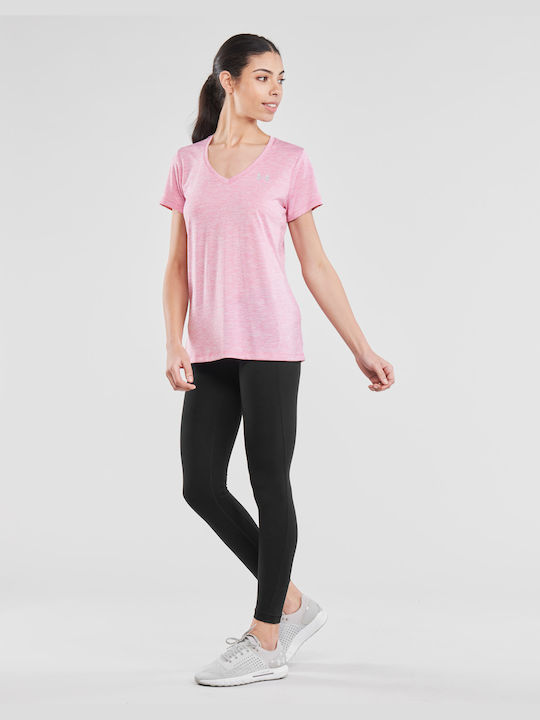 Women's Sport T-shirt with V Neckline Pink