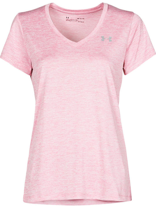 Women's Sport T-shirt with V Neckline Pink