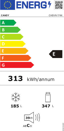 Candy Ψυγείο Ντουλάπα 532lt Total NoFrost Υ177xΠ90xΒ66εκ. Inox CHSVN174X