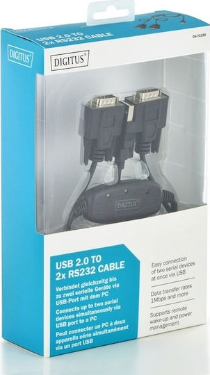 Digitus Καλώδιο USB-A σε RS232 25-pin female 1.5m DA-70158 1τμχ