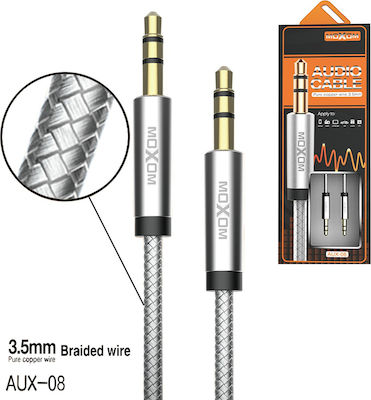 Moxom Καλώδιο 3,5 mm Stecker - 3,5 mm Stecker Silber 1m (AUX-08)