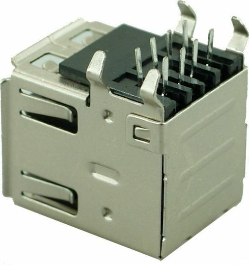 Powertech Usb 2.0 Connector Double Up Silver Black (CON-U007)