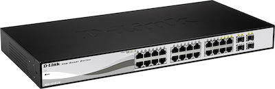 D-Link DGS-1210-24P Gestionat L2 PoE+ Switch cu 24 Porturi Gigabit (1Gbps) Ethernet și 4 Porturi SFP