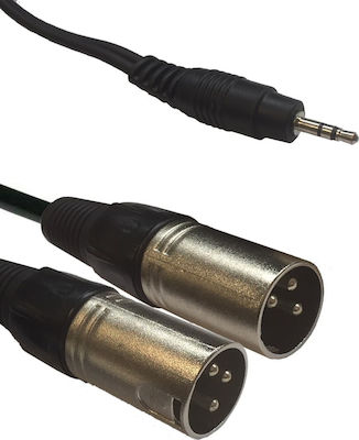 Accu-Cable AC-J3S-2XM/3 Kabel XLR-Stecker - 3,5 mm Stecker Schwarz 3m (AC-J3S-2XM/3)