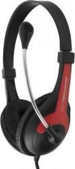 Esperanza EH158 On Ear Multimedia Ακουστικά με μικροφωνο και σύνδεση 3.5mm Jack σε Κόκκινο χρώμα