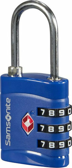 Samsonite 122290 Padlock Brass Combination 3 Digit Blue with TSA Certification 20mm 1pcs 122290-1549