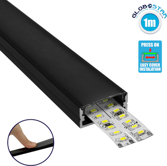 GloboStar External Aluminum Profile for LED Strip with Opal Cover 100x2.3x1cm
