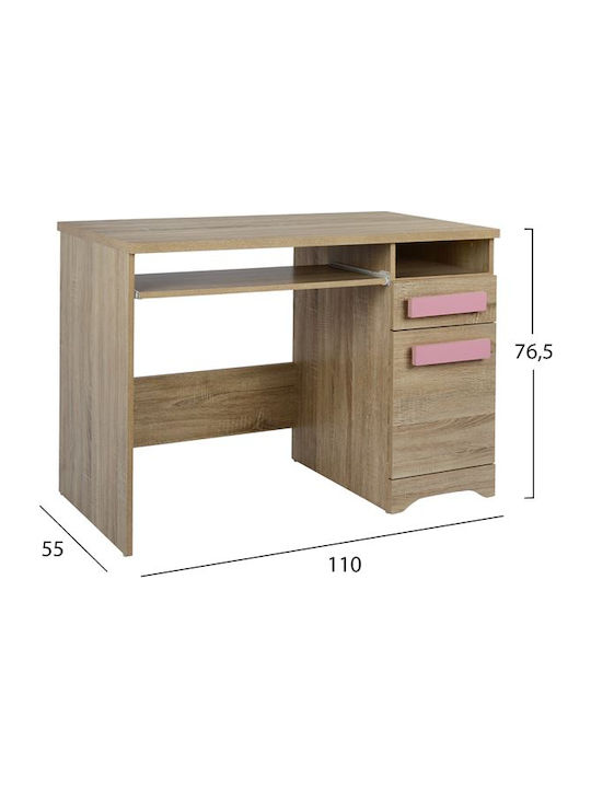 Παιδικό Γραφείο από Μελαμίνη Sonama / Ροζ 110x55x76.5cm