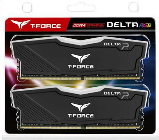 TeamGroup T-Force Delta RGB DDR4 32GB RAM με 2x16GB Modules και Ταχύτητα 3600 για Desktop