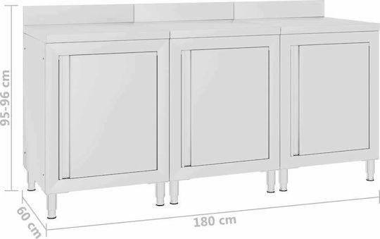 vidaXL Commercial Preparation Cabinet 180x60x96cm