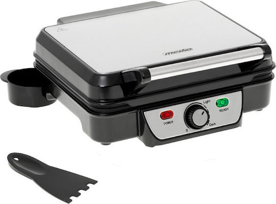 Mesko Tabletop Electric Grill Ribbed Plate 2500W with Lid and Adjustable Thermostat 28cmx23cmcm