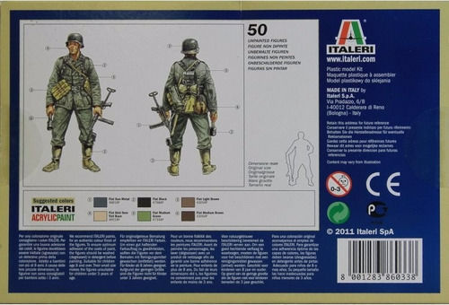 Italeri German Infantry Миниатюра за Моделизъм Gray в Мащаб 1:72