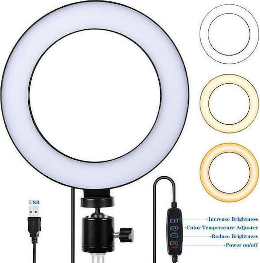 Ring Lamp Ring Light 26cm 2500 - 4500K with Desktop Tripod and Mobile Phone Holder