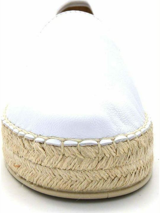 Women's Leather Espadrilles White