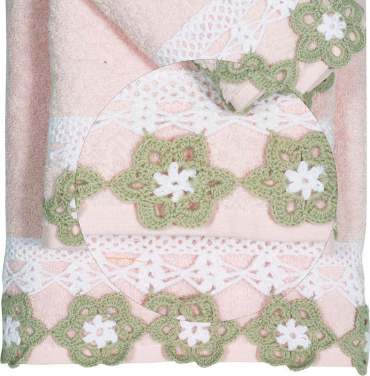 Das Home Bath Towel Set 3pcs 0444 Pink Weight 500gr/m²
