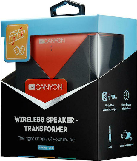 Canyon Transformer Ηχείο Bluetooth 6W με Διάρκεια Μπαταρίας έως 5 ώρες Grey/Orange