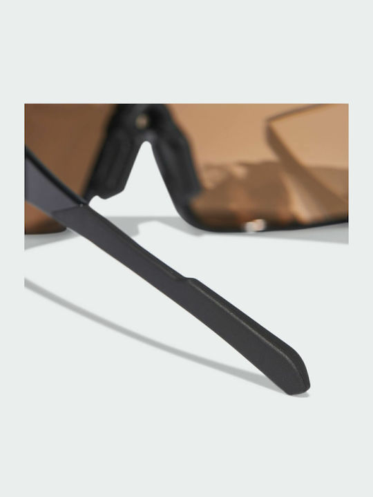 adidas Unisex Sunglasses with Black Plastic Frame and Brown Lens EW3593