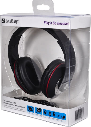 Sandberg Play'n Go Жични Over Ear Слушалки Черни