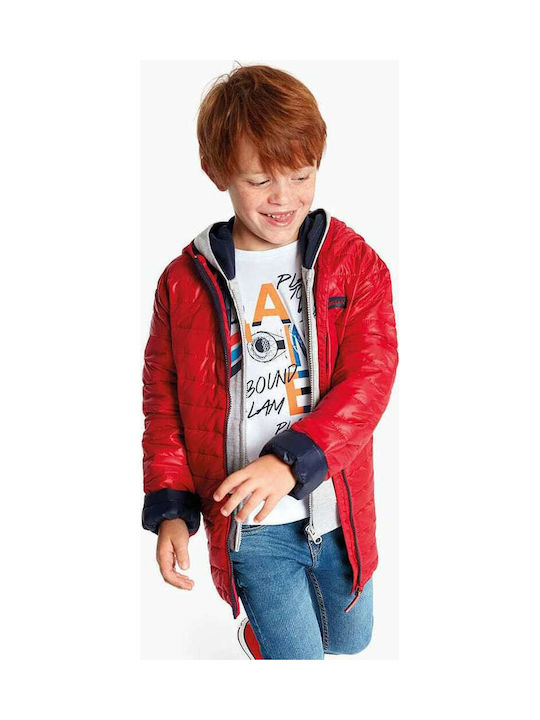 Losan Kids Quilted Jacket Long with Hood Red