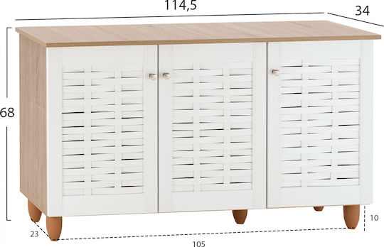 Wooden Shoe Organizer Wardrobe Sonama L114.5xW34xH68cm