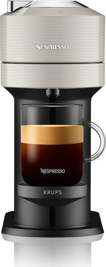 Krups Next Aeroccino Pod Coffee Machine Vertuo with Milk Frother Light Grey