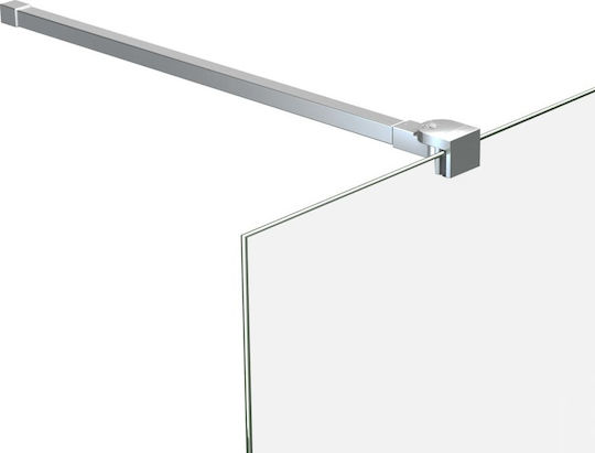 vidaXL Teleskopisch Duschvorhangstange Gerade Wandmontiert aus Edelstahl Weiß 120x70-120εκ.