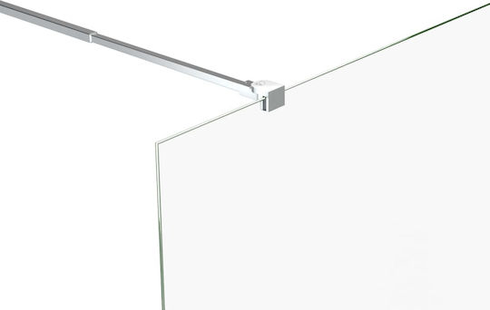 vidaXL Teleskopisch Duschvorhangstange Gerade Wandmontiert aus Edelstahl Weiß 120x70-120εκ.