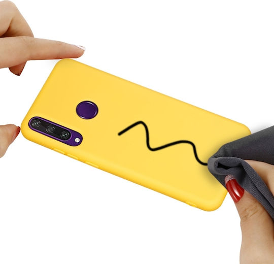 Sonique Liquid Umschlag Rückseite Silikon Gelb (Huawei Y6p)
