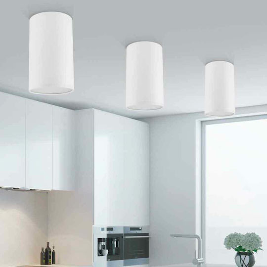 TK Lighting Office Circle Single Spot with Socket E27 in White Color